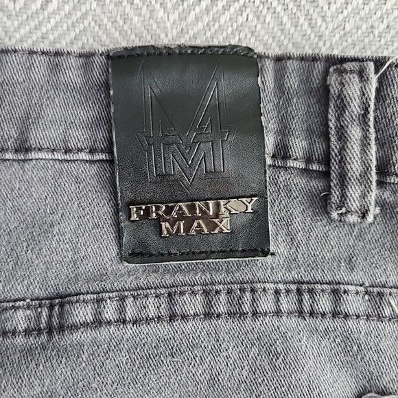 Franky Max Jeans Men's W36 L30 Tapered Gray Wash Moto Biker Reinforcement Denim - Picture 7 of 16